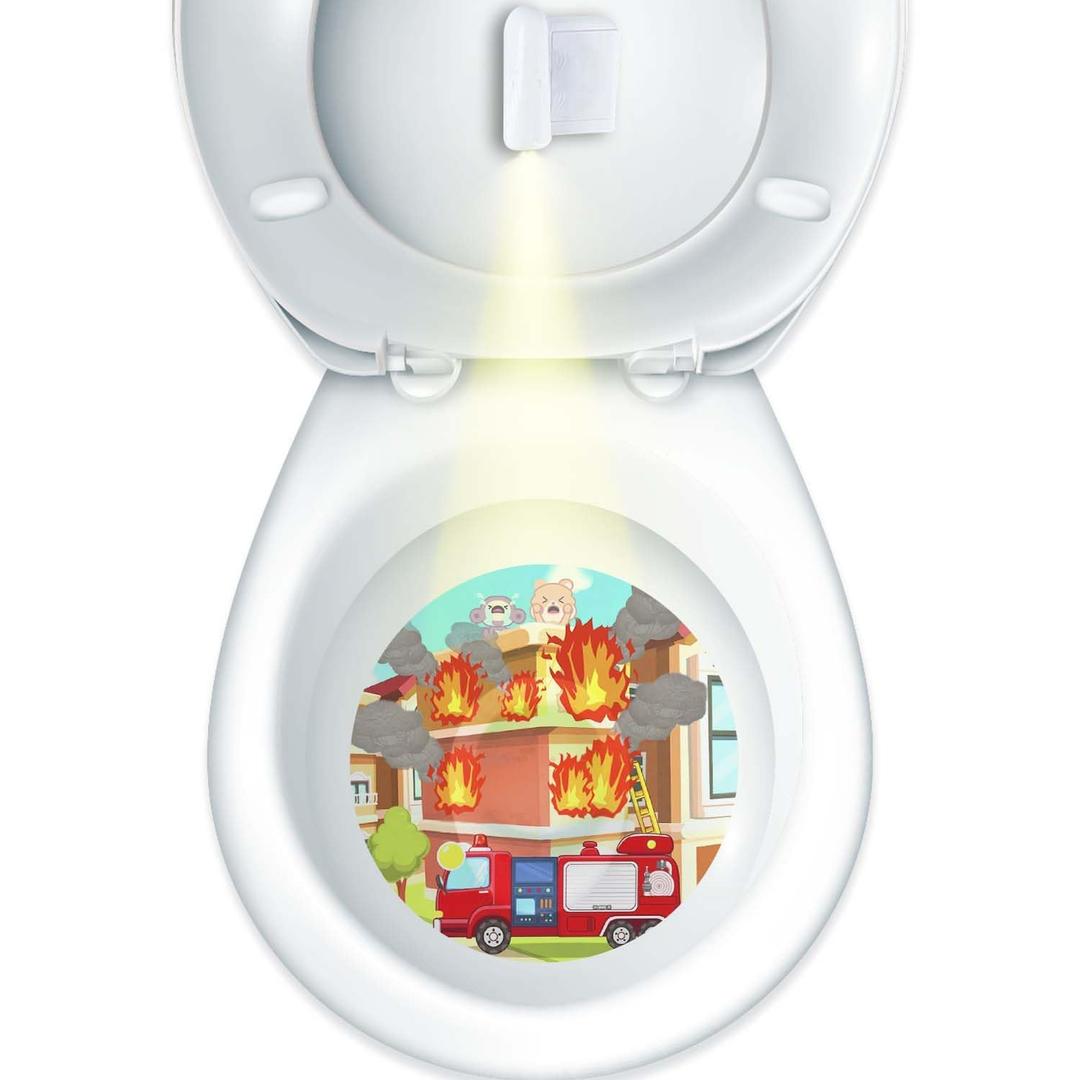 Faivykyd Potty Training with Firefighting Target, Cute Fireman Pee Light, Funny Potty Training Toilet Light for Toddler Boys