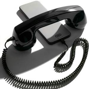 Opis Technology 60s Micro Retro Phone Handset for Smartphones, Corded Receiver with 3.5 mm Plug and USB-C Adapter, for Android, Tablets and Computers (Black)