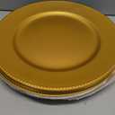 Josojoou 12Pcs Gold Charger Plates, 12.8" Round Gold Chargers Bulk, Disposable Plastic Charger Plates, Dinner Dish for Wedding Holiday Party Baby Bridal Shower Event Decoration