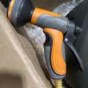 Ruvup Retractable Garden Hose Reel, 5/8in x 100ft Water Hose Reel with Metal Bracket, UV Resistant Automatic Hose Reel Wall Mount for Outside, Slow Retraction Any Length Lock 10 Spray Nozzle (Dark Gray)