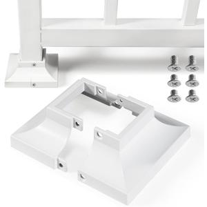 8pcs Post 2" Aluminum Deck Post Base Cover, Post Skirt, Handrail, Stair, Porch, Deck Railing Base Brackets Covers (White)