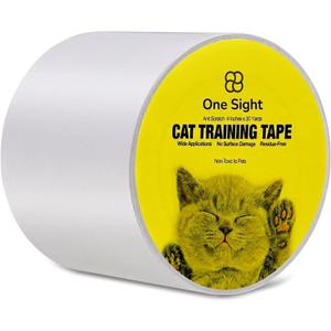 Double Sided Cat Tape for Furniture 4" X 30 Yards PVC Couch, Carpet and Door Protection with Easy Peel Arrow Marker, Wide Clear Sticky Adhesive Anti Cat Scratch Tape for Furniture Easy to Install