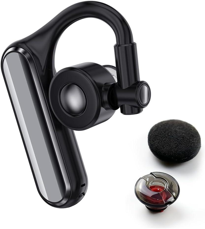 Open Ear Bluetooth 5.4 Headset, Wireless Mono Earpiece with ENC Noise Cancelling Mic, 30H Talk Time Single Ear Headphone for Work Driving, Compatible with iPhone Samsung Android Phones