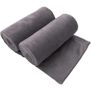 JML Microfiber Bath Towel 2 Pack(30" x 60"), Oversized Thick Towels, Soft, Super Absorbent and Fast Drying, No Fading Multipurpose Use for Sports, Travel, Fitness, Yoga, 30 in 60 in, Grey Count