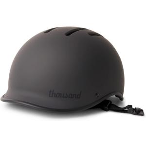 Thousand Heritage 2.0 Adult Bike Helmet; The Original Low Profile Retro Commuter Cycling Helmet Safety Certified for Bicycle Skateboard Skating Roller Skates; for Men & Women (Medium, Stealth Black)