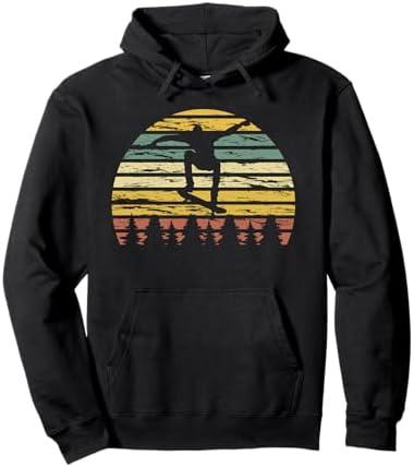 Skateboard Vintage for Skater and Skateboarding Skate lover Pullover Hoodie, L