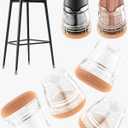 24-Pack Silicone Chair Leg Floor Protectors for Hardwood Floors -Felt Furniture Pads, Rubber Chair Leg Covers/Caps - Noise Reducing & Scratch-Proof - Round XS (Fits 9/16"-13/16" / 15-20mm), Clear