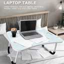 Kawaii Laptop Desk Foldable Kawaii Bed Desk Table Cute Folding Breakfast Tray Portable Lap Standing Desk Notebook Stand Reading Holder for Bed/Couch/Sofa/Floor (Blue)