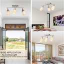 TODOLUZ Track Lighting Fixtures Ceiling, 3-Lights Brushed Nickel Wall Ceiling Spot Lighting with Opal White Glass, E26 Bulb Base