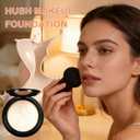Hush Mekeup Foundation for Older Women, Warm Tone Mushroom Head Air Cushion CC Cream BB Foundation Makeup Moisturizing & Long-Lasting Full Coverage Makeup Concealer for Light to Medium Complexions