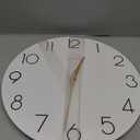 cicininc Wall Clock, 14 Inch Wooden Silent Non-Ticking, Decorative Battery Operated Wall Clocks for Bedroom, Kitchen, Home, Living Room, Office, School, Hotel (White)