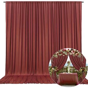 10 x 10 Feet Rust Backdrop Curtain for Partie, Background Curtains for Photoshoot, Birthday, Wedding, Halloween, Thanksgiving, Christmas Day, New Year Party Decorations 5Ft x 10Ft, 2 Panels