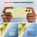 zapica Magnetic for iPhone 16 Plus Case, Upgraded [Camera Control Button] [Full Camera Protection] [with 1 Screen Protector] Translucent Matte Shockproof Protective Phone Cover, Yellow