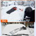 DooGooCoo [Upgrade] Ice Scraper & Extendable Snow Brush for Car Windshield [Military-Grade Sturdy] - 360 Pivoting Brush Head with Silicone Grip for Effortless One-Swipe Clean on Auto (Large)