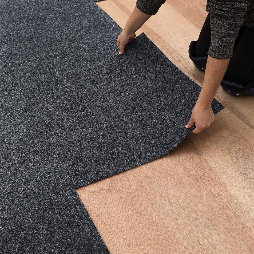 Mohawk Home 24 x 24 Indoor/Outdoor 0.25" Pile Height, Peel and Stick Carpet Tile, Grey Polyester, (15 Tiles), (60 sqft/Box) Mohawk Home 24 x 24 Indoor/Outdoor 0.25" Pile Height, Peel and Stick Carpet Tile, Grey Polyester, (15 Tiles), (60 sqft/Box)