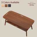 Coffee Table Small Solid Wood Center Table Mid Century Vintage Living Room Coffee Table, Walnut 39.37 Inch