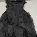 DIYLN Girls Black Dress for Halloween Costume Kids Family Party with Wig Necklace Socks Accessories