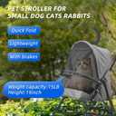 Pet Stroller Oxford Cloth Foldable Dog Strollers for Small Dogs and Cats Suitable for All Road Surfaces Wide-View Panoramic Window 4 Wheels with Brakes Portable Design, Easy to Store (Grey)