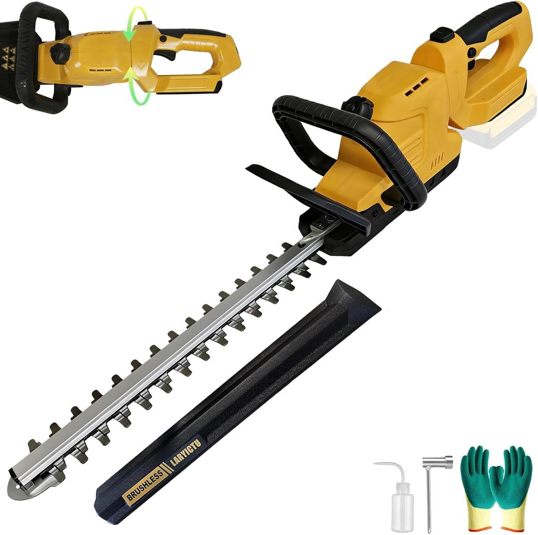 Cordless Hedge Trimmer Compatible with DEWALT 20V MAX Battery, 20-Inch Electric Hedge Trimmer Cordless Bush Trimmers Battery Powered, 2/3'' Cutting Capacity, 180 Rotatable Handle (No Battery)