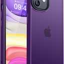 CANSHN Matte Compatible with for iPhone 11 [Military Drop Certified] Translucent Back Phone Cover, Anti-Fingerprint - Deep Purple