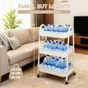 Baby Diaper Caddy Cart 3-Tier Metal Rolling Cart Nursery Storage Organizer for Baby Diapers and Newborn Essentials Storage