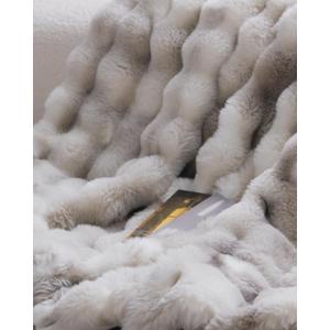 Faux Fur Throw Blanket, Bunny Blanket with Bubble Texture, Reversible Fluffy Blankets for Couch and Bed, Soft Cozy Faux Rabbit Fur Blanket for Home Décor, Tie-dye Bubble Texture