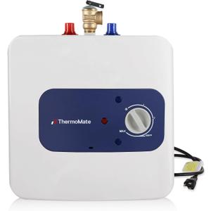 Electric Mini Tank Water Heater UL Listed, ThermoMate 2.5 Gallons Small Under Sink Water Heater for Point of Use Instant Hot Water 110V 120V, Wall or Floor Mounted, ES250