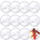 12Pack 80mm Clear Christmas Ball Ornaments, 3.14IN Fillable DIY Craft Plastic Balls Transparent Xmas Decor Balls - Fillable Bauble Ball Ornaments for Holiday Wedding Party Dcor