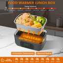 Cordless Electric Lunch Box with 24000mAh Battery, Self Heating Lunch Box with Timer & Delay Start, 1.6L Portable Food Warmer for Work, Truck Drivers & Outdoor Use