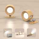 AKSDA Battery Operated Wall Sconces Set of 2, Magnetic Cordless LED Wall Lights with 3 Color Temp & Dimmable Touch Control, 360 Rotating Rechargeable Wall Lamp, Reading Light for Bedroom & Bedside