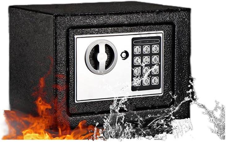 Small Fireproof Safe Box with Electronic Keypad, Large Capacity Security Safe for Home and Office, Protect Valuables, Documents, Jewelry, Cash9.1" x 6.7" x 6.7''