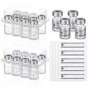 Threlaco 20 Pcs 1ml Sealed Sterile Empty Vials with Self Healing Injection Port Glass Penicillin Bottle with 20 Label Stickers (Aluminum)
