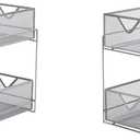 Mind Reader, Supply Storage, Makeup Accessory Organizer, 12 x 8 x 12, Silver (Pack of 2)