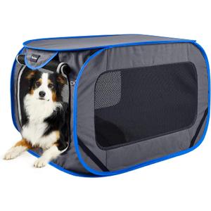38inches Large Pop Up Kennel,Collapsible Travel Pet Crate, Indoor and Outdoor Portable Dog Enclosure, Portable Pet Car Seat Kennel (Gray) (Grey)