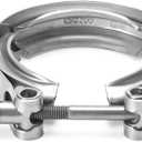 1.5 Inch V Band Clamp,Male Female 304 Stainless Steel Quick Release Flange Exhaust Clamp, V-Band for Pickup Truck Turbo Downpipe Exchange Exhaust Systems, Car Accessories