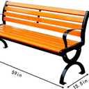 Garden Bench,Outdoor Benches,Porch/Deck/Patio Furniture Bench with Backrest and Armrests, Weather Proof, Durable, Easy to Assemble(59in)