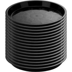 Honeydak 16 Pack 14.2 Inch Plant Saucer Plastic Plant Water Tray Plastic Saucers for Indoors Outdoors Round Pot Planter Heavy Duty Drip Trays for Garden Flower, Black, 14.2 Inches in Top Size