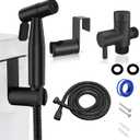 Handheld Bidet Sprayer for Toilet: Premium Stainless Steel Cloth Diaper Sprayer Set, Upgraded Jet Sprayer for Toilet w/Leakproof Hose, High Pressure Bathroom Bidet Sprayer Set Muslim Shower (Black)