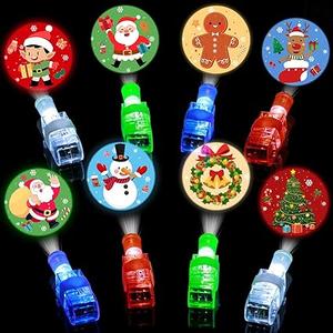 Pinkiwine 72 PCS Christmas LED Finger Projection Lights Christmas Toys for Kids Boys Girls Christmas Stocking Stuffers Party Favors Gifts