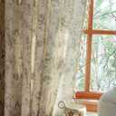 ENJOYBRIDAL Floral Curtains 84 Inch Long Vintage 2 Panels Drapes Rod Pocket Semi Sheer Rustic Bedroom Window Curtain Panels Boho Tassel Living Room Farmhouse Botanical Window Treatments