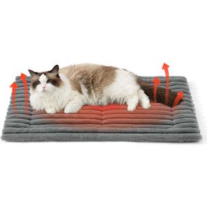 Bedsure Self Warming Cat Bed, Medium Self Heating Dog Crate Pad, Thermal Extra Warm Puppy Mat Indoor, Non-Slip & Washable, Not Electric, 30" x 20", Grey