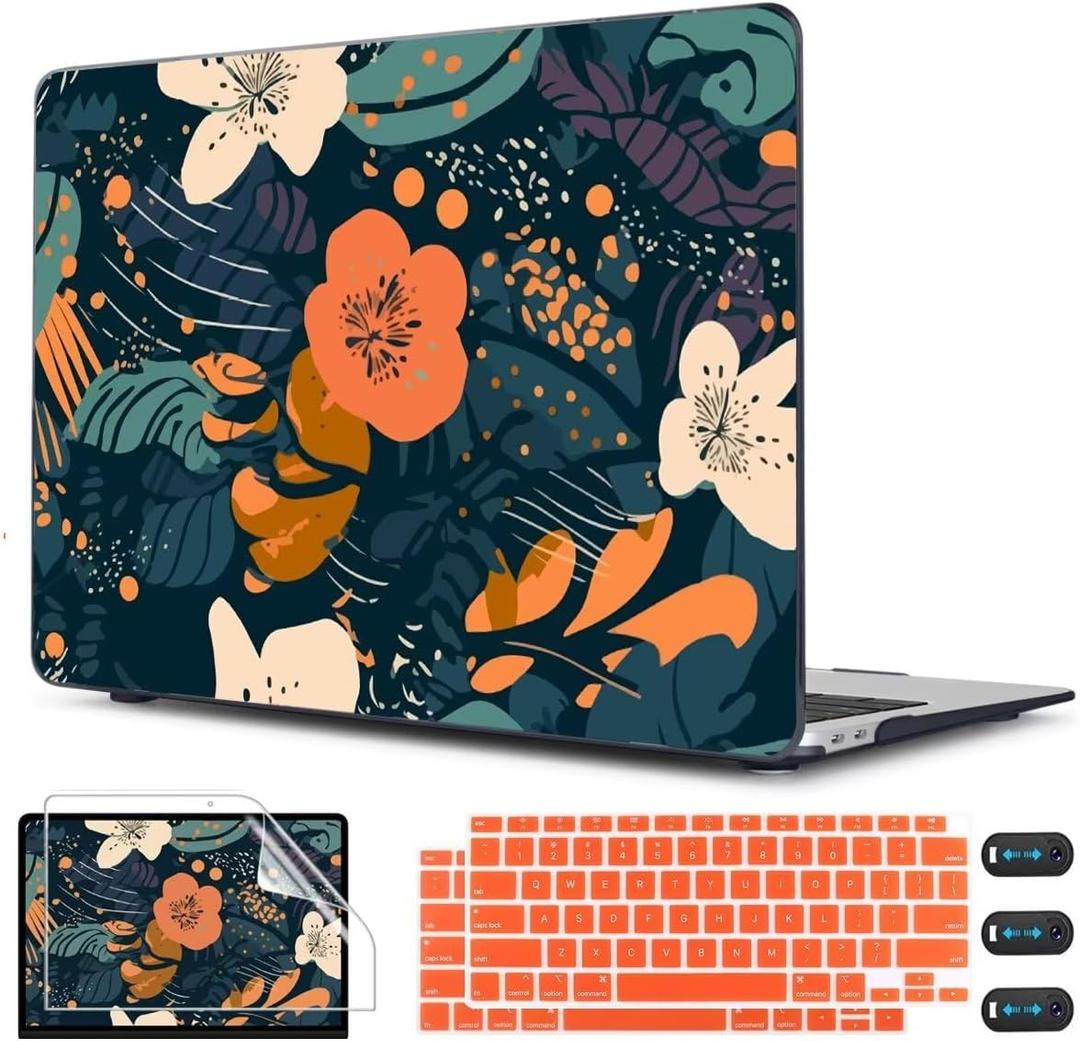 CISSOOK Compatible with MacBook Air 13 inch Case 2021 2020 2019 2018 Release M1 A2337 A2179 A1932, Plastic Flowers Hard Shell&Keyboard Cover&Screen Protector for MacBook Air 13" Case, Little Flower CISSOOK Compatible with MacBook Air 13 inch Case 2021 2020 2019 2018 Release M1 A2337 A2179 A1932, Plastic Flowers Hard Shell&Keyboard Cover&Screen Protector for MacBook Air 13" Case, Little Flower