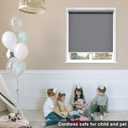 Sunoff Blackout Roller Shades Blinds Cordless for Windows Pull Down Room Darkening Door Blinds with Thermal Insulated Easy to Install for Living Room,Bedroom,Home,Office Bathroom Grey 26" W x 72" H