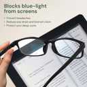 Gaoye +0.75 Reading Glasses Men - Blue Light Blocking Lenses, TR90 Frames, UV400 - Eyeglasses with Clear Vision