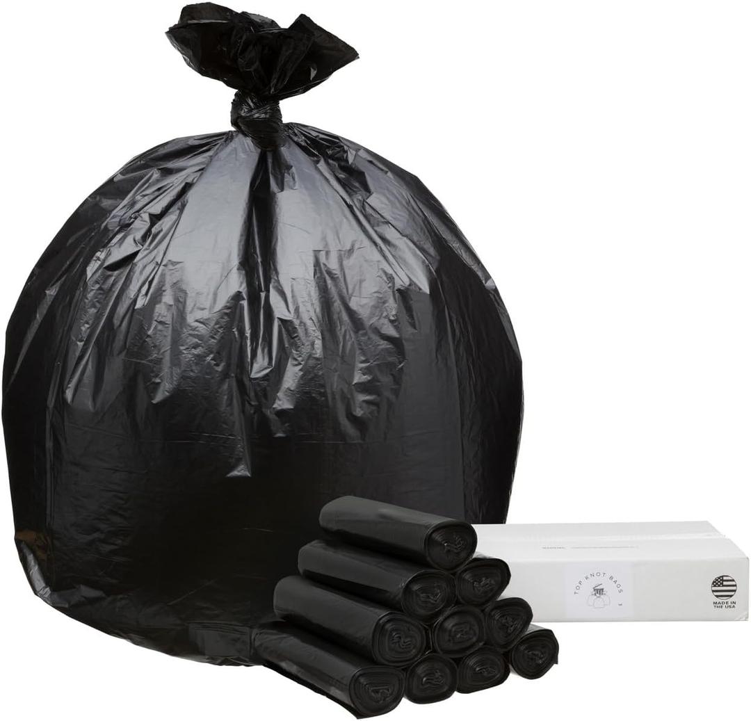 45 Gallon Garbage Trash Bag 40X46" 1.2 Mil Black 100 Count Can Liner Bulk 40 Gallon 41 Gallon 42 Gallon 43 Gallon 44 Gallon Made in USA