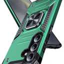 DASFOND Galaxy S24 Case, Military Grade Shockproof Protective Phone Case Cover with Enhanced Metal Ring Kickstand [Support Magnet Mount] Compatible with Samsung Galaxy S24, Dark Green
