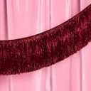 xo, Fetti Burgundy Fringe Banner - 4 ft | Bachelorette Decorations, Cute Birthday Photo Booth, Party Backdrop, Wine Bday Supplies