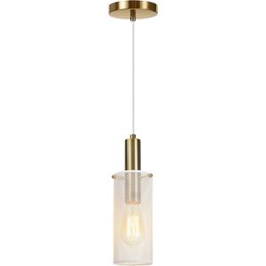 Aspen Creative 61167-03-1 Adjustable Indoor Pendant, 2-Tone Warm Brass Finish & Matte White 4-3/4" W x 73-7/8" H Aspen Creative 61167-03-1 Adjustable Indoor Pendant, 2-Tone Warm Brass Finish & Matte White 4-3/4" W x 73-7/8" H