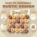Donut Wall Display Stand, 2PCS Wooden Doughnut Holder Display 40 Donuts, Donut Holder Board for Donut Grow Up Party, Birthday, Wedding, Baby Shower, Donut Party Decorations (Natural)