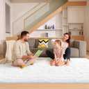 6x9 Cream White Rugs for Living Room Bedroom, Fluffy Large Area Rug Soft Shag Non-Slip Carpet for Kids Boys and Girls Room Dorm Home Decor (6ft x 9ft)